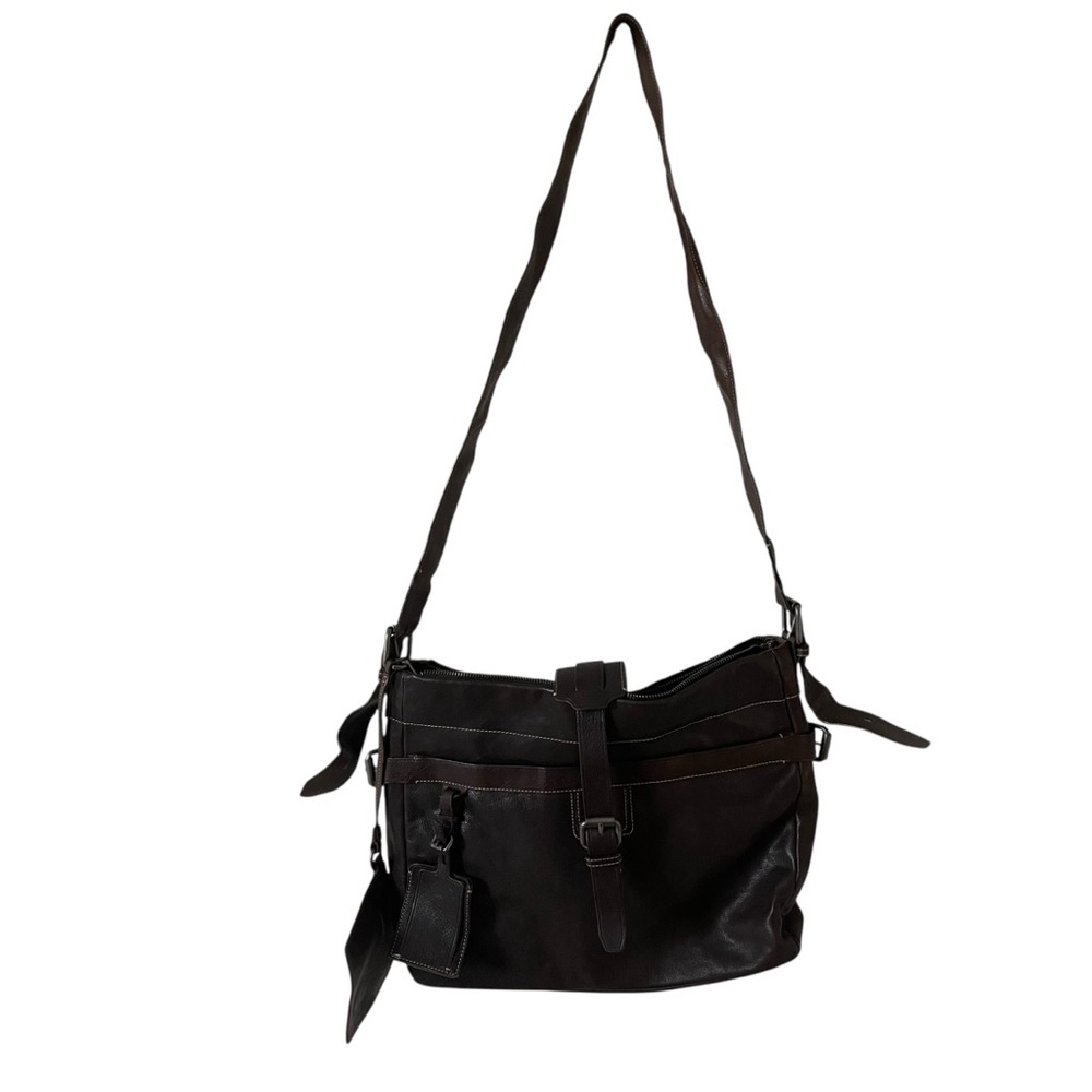 Hugo Boss Dark Brown Leather Laptop Bag